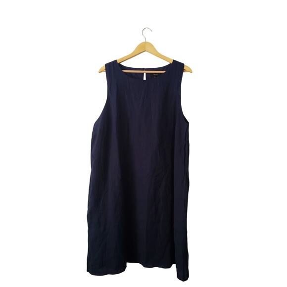 Quince 100% European Linen Tank Mini Dress Deep Navy Size XL - Picture 1 of 8